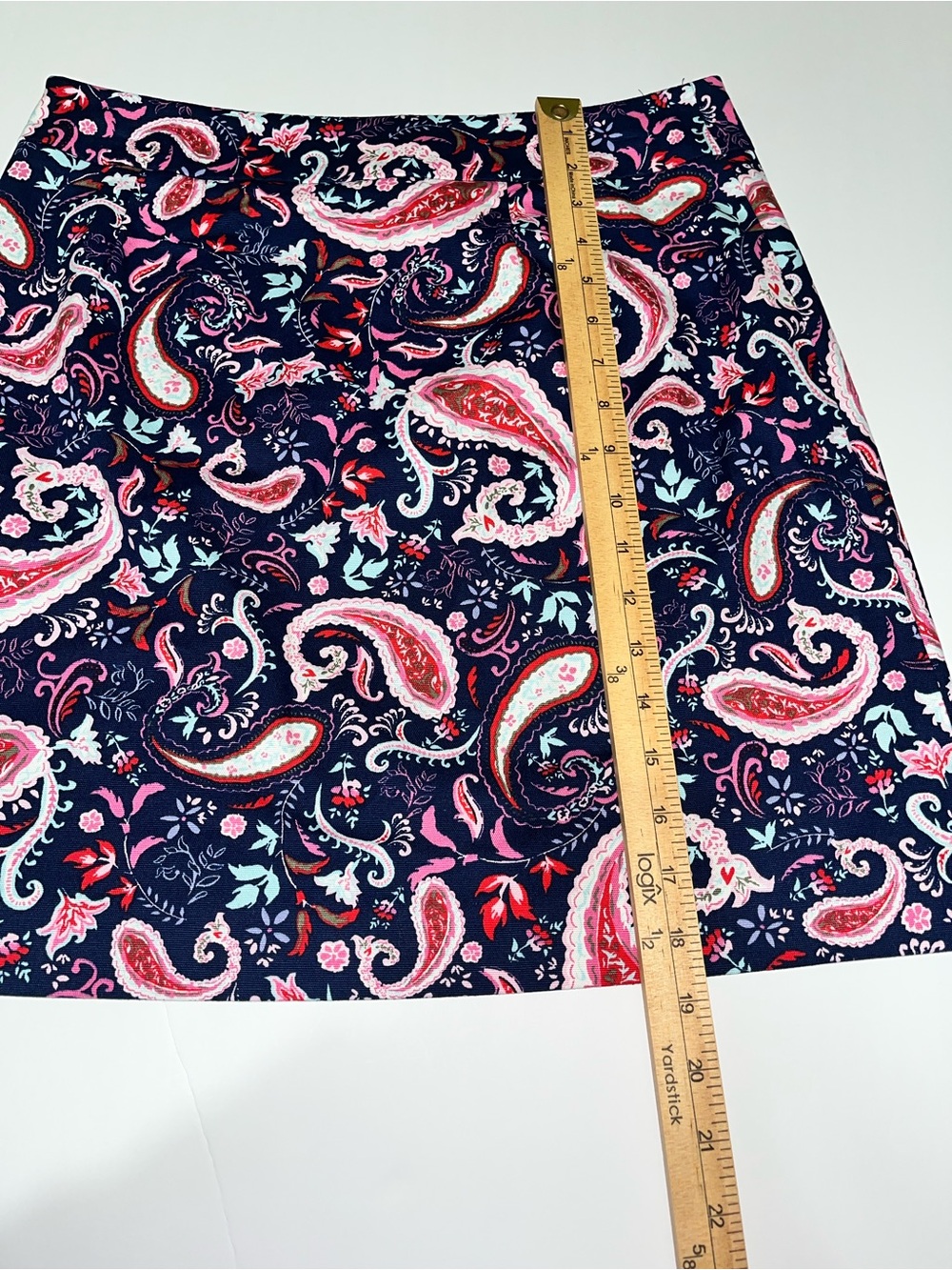 Talbots Paisley Watercolor Canvas A-Line Skirt 8 Petite - Picture 5 of 10